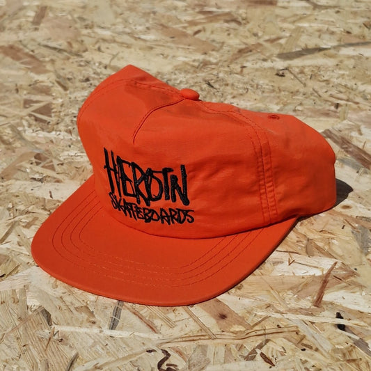 Heroin Skateboards Snapback Script Nylon orange - Kopfbekleidung & -tücher - Rollbrett Mission