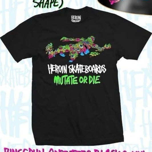 Heroin Skateboards T-Shirt Good Shit Mutated black - Rollbrett Mission