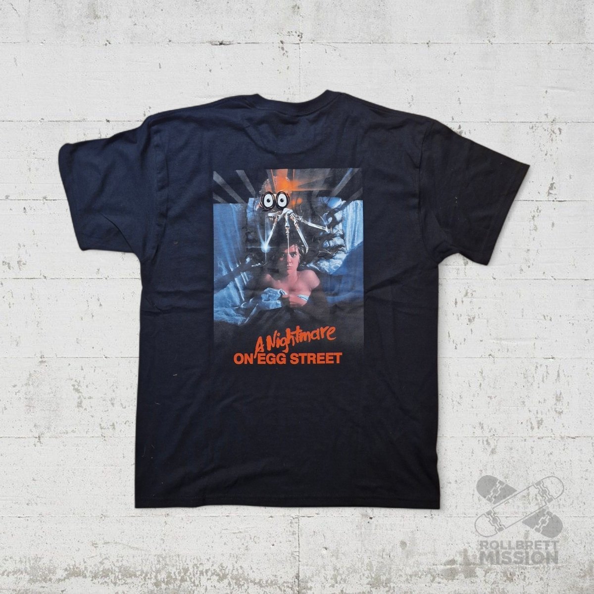 Heroin Skateboards T-Shirt Nightmare On Egg Street black - Rollbrett Mission
