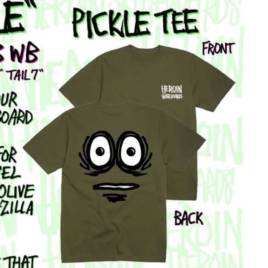 Heroin Skateboards T-Shirt Pickle Tee military green - Rollbrett Mission