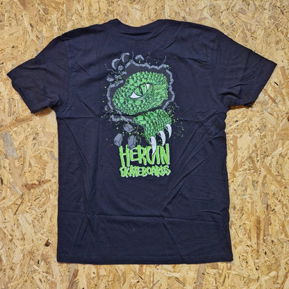 Heroin Skateboards T - Shirt Zombie Swamp Gator black - Rollbrett Mission