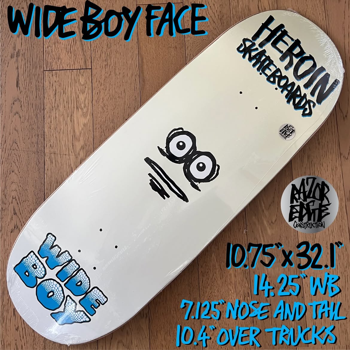 Heroin Skateboards Wide Boy Face 10.75 Deck - Skateboard-Decks - Rollbrett Mission