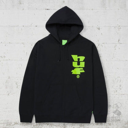 HUF Hooded Zipper Megablast black - Shirts & Tops - Rollbrett Mission