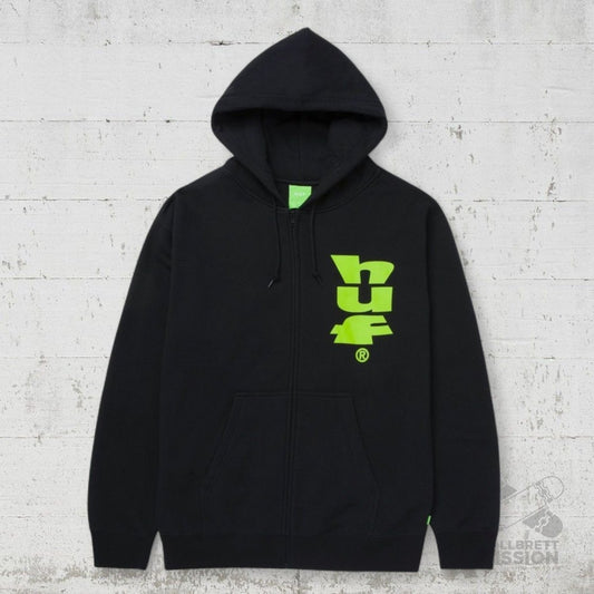 HUF Hooded Zipper Megablast black - Shirts & Tops - Rollbrett Mission