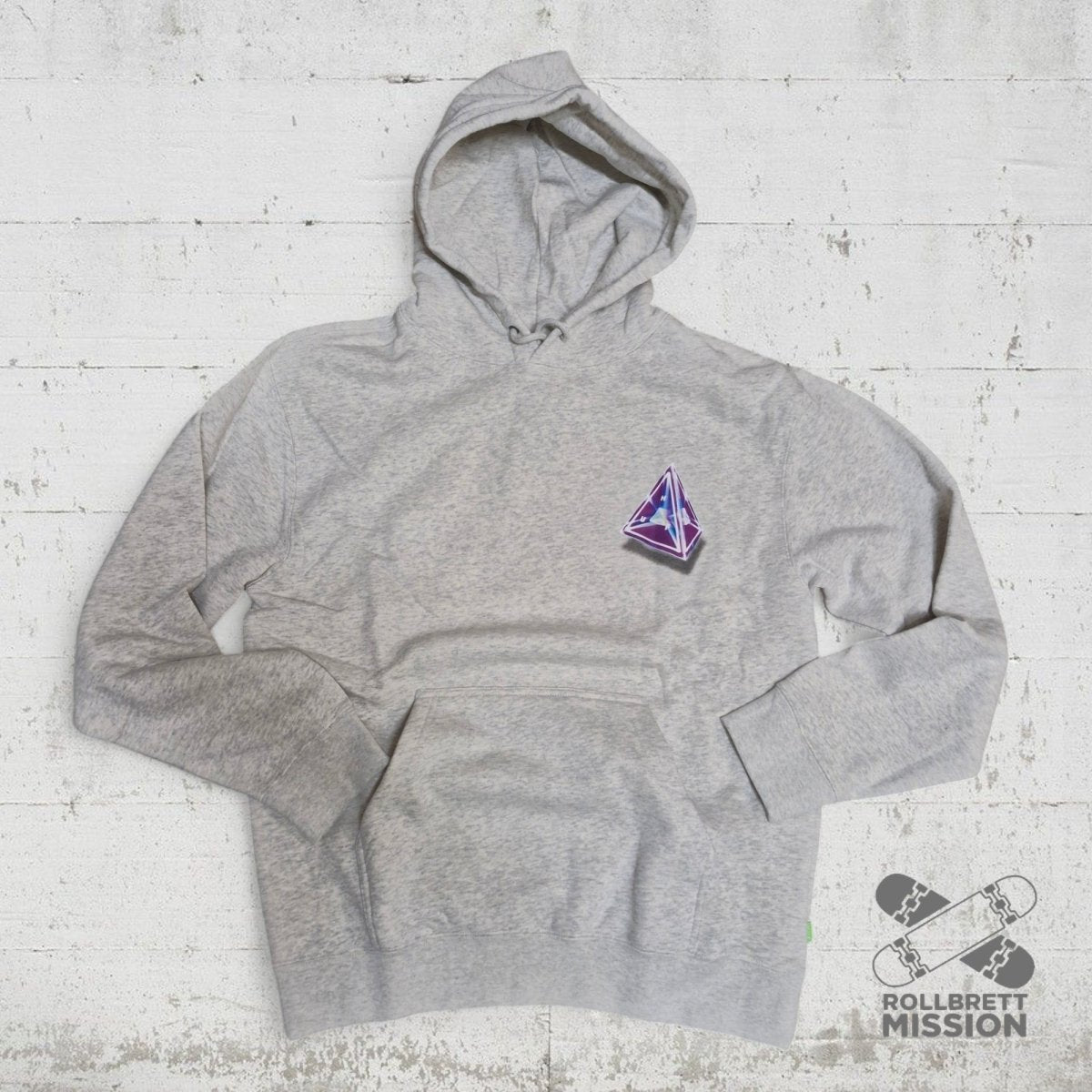 HUF Hoodie Tesseract Triangle athletic heather grey - Shirts & Tops - Rollbrett Mission