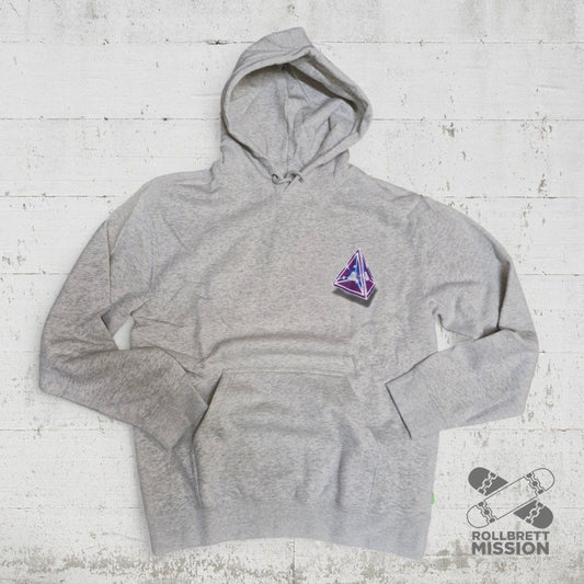 HUF Hoodie Tesseract Triangle athletic heather grey - Shirts & Tops - Rollbrett Mission