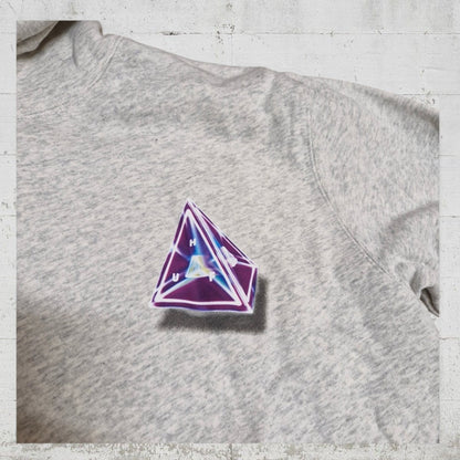 HUF Hoodie Tesseract Triangle athletic heather grey - Shirts & Tops - Rollbrett Mission