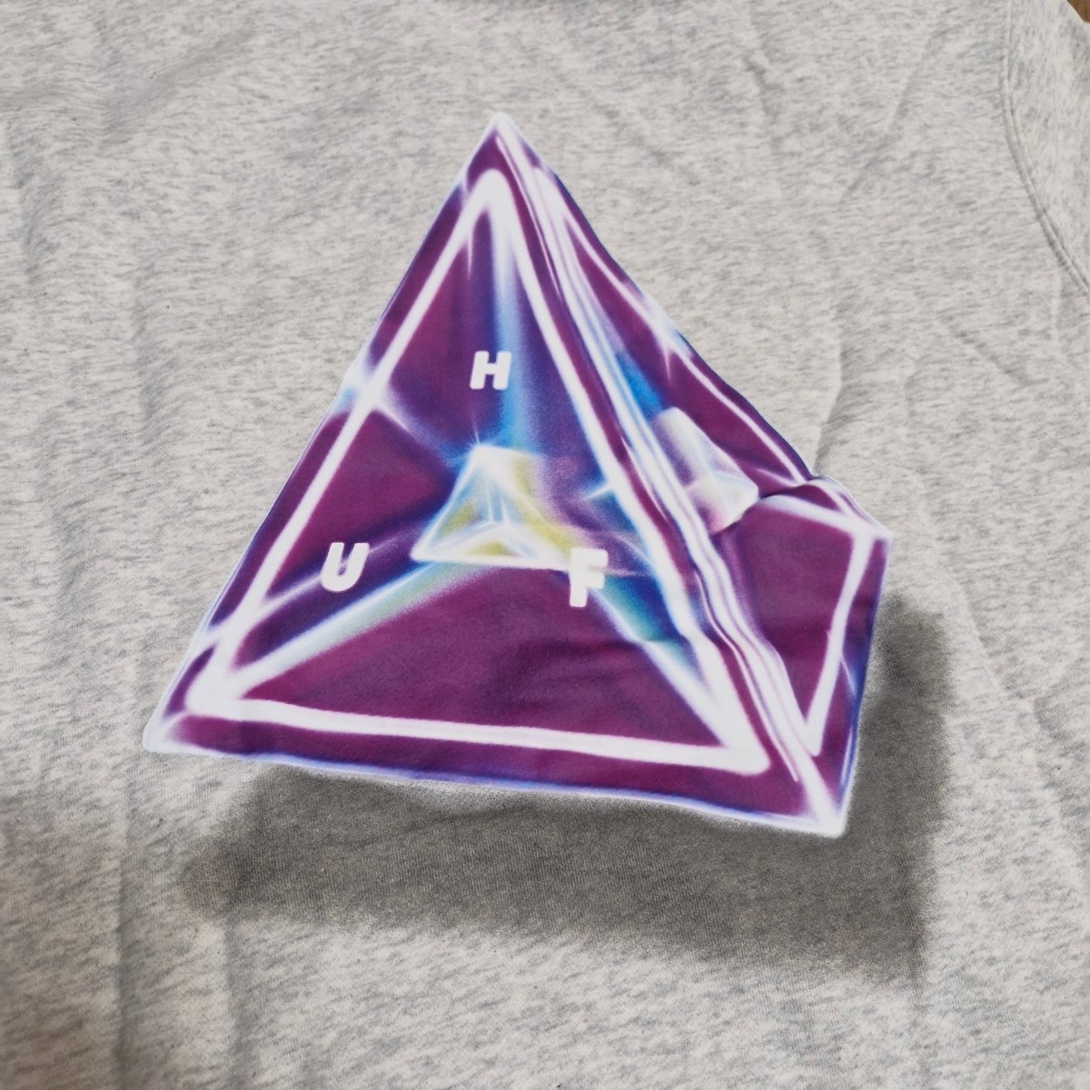 HUF Hoodie Tesseract Triangle athletic heather grey - Shirts & Tops - Rollbrett Mission