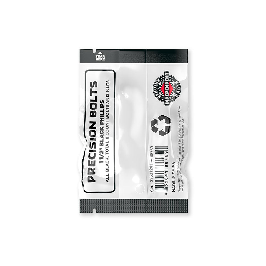 Independent 1 1/2" Kreuz Montageschrauben Bolts black - Rollbrett Mission