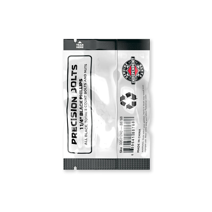 Independent 1 1/4" Kreuz Montageschrauben Bolts black - Rollbrett Mission