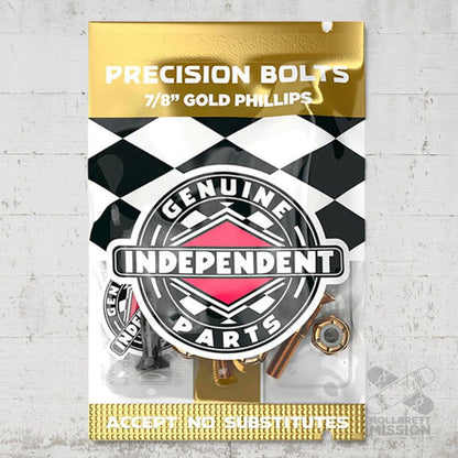 Independent 7/8" Kreuz black-gold Montageschrauben Bolts - Rollbrett Mission