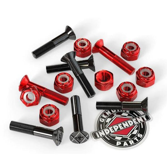 Independent 7/8" Kreuz black - red Montageschrauben Bolts - Rollbrett Mission
