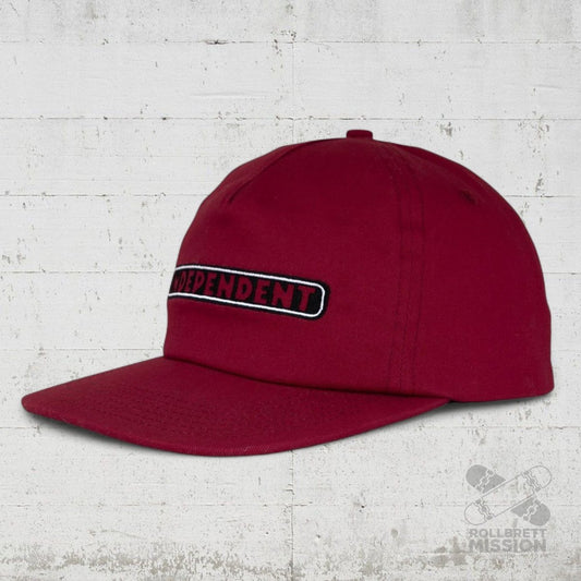 Independent Bar Logo Unstructured Cap burgundy - Kopfbekleidung & - tücher - Rollbrett Mission