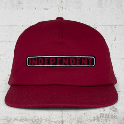 Independent Bar Logo Unstructured Cap burgundy - Kopfbekleidung & - tücher - Rollbrett Mission