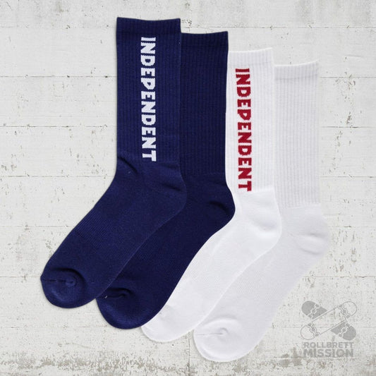 Independent Baseline Mid Crew Socken white navy - Socken - Rollbrett Mission