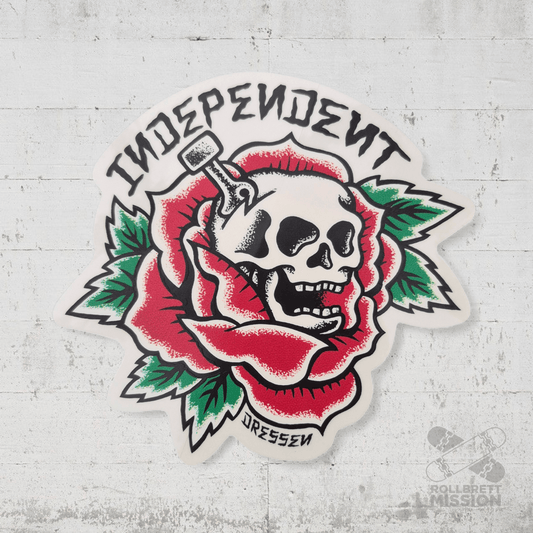 Independent Dressen Skull Rose Mylar Sticker 10cm - Rollbrett Mission