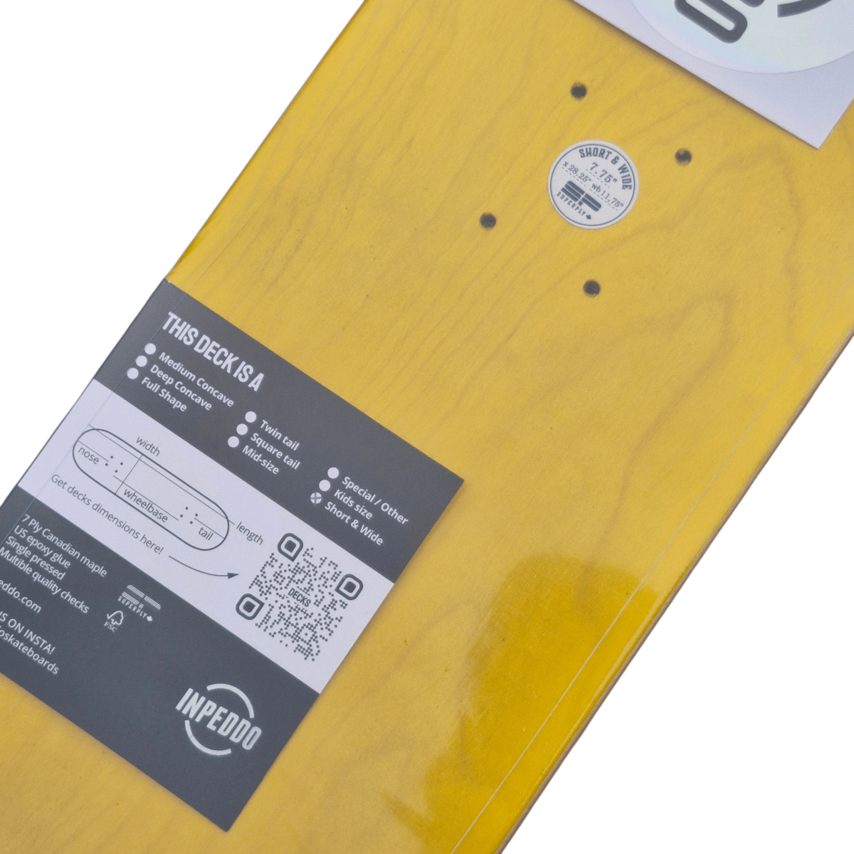 Inpeddo Brush Stroke Short & Wide 7.75 Kids Deck - Skateboard - Decks - Rollbrett Mission