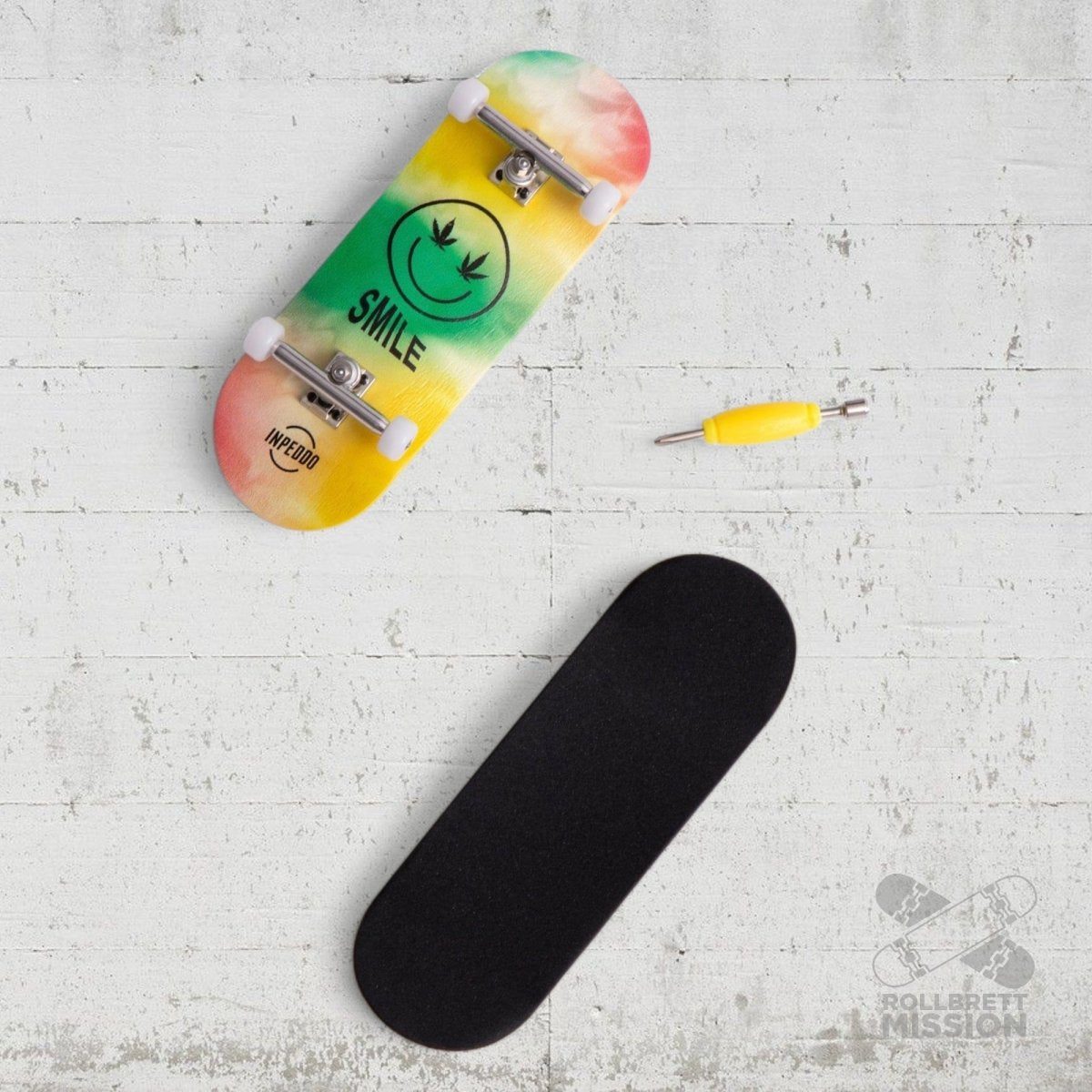 Inpeddo Fingerboard Gen3 Smile Tie Dye 34mm - Fingerboard - Rollbrett Mission