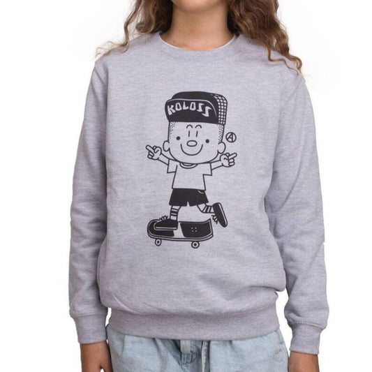 Koloss Kids Sweater Rollbrett heather grey - Shirts & Tops - Rollbrett Mission