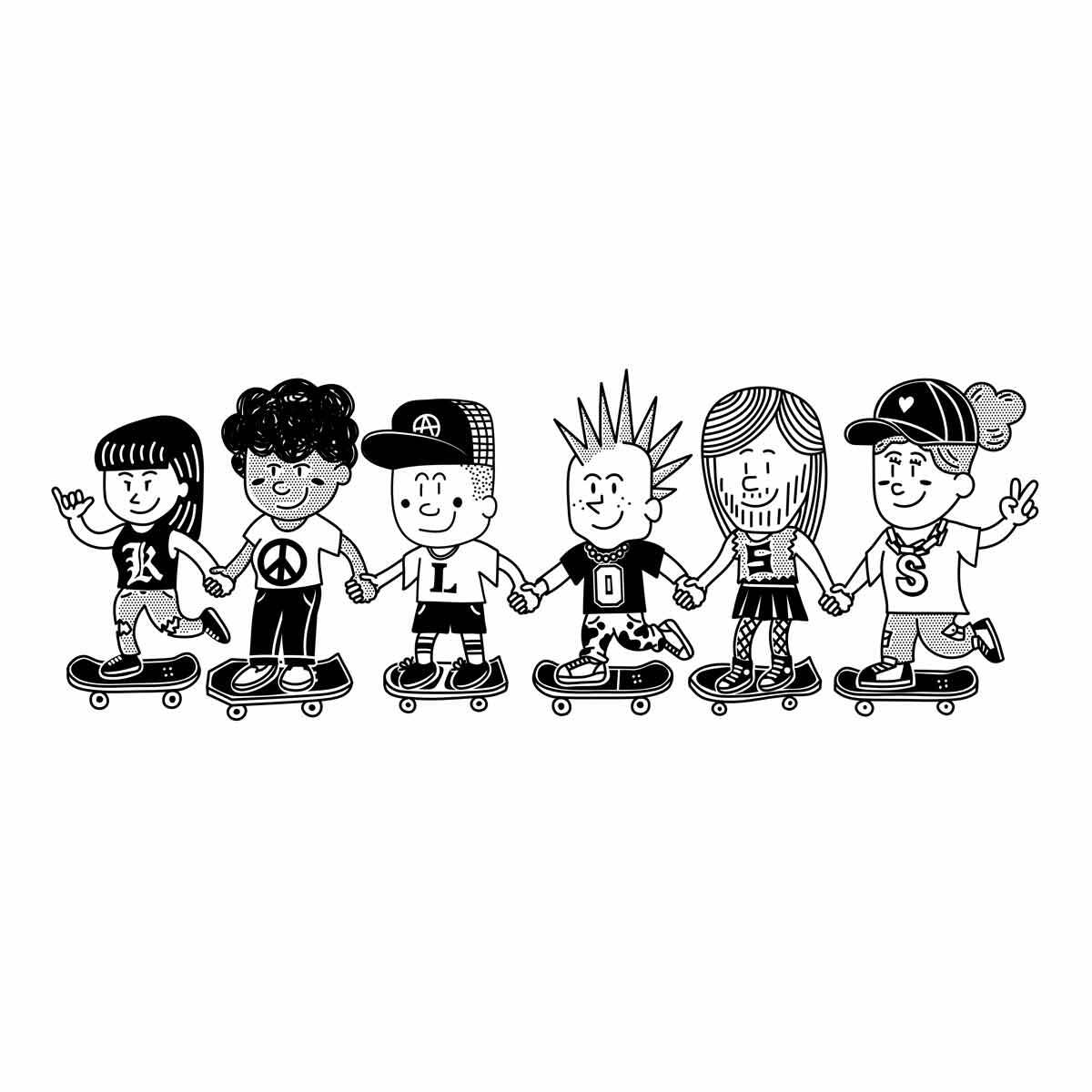 Koloss Kids T - Shirt Gäng white - Rollbrett Mission