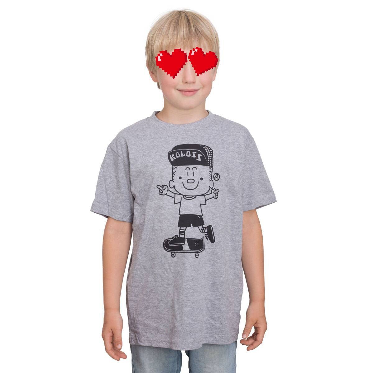 Koloss Kids T - Shirt Rollbrett heather grey - Rollbrett Mission
