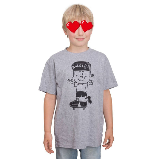 Koloss Kids T - Shirt Rollbrett heather grey - Rollbrett Mission