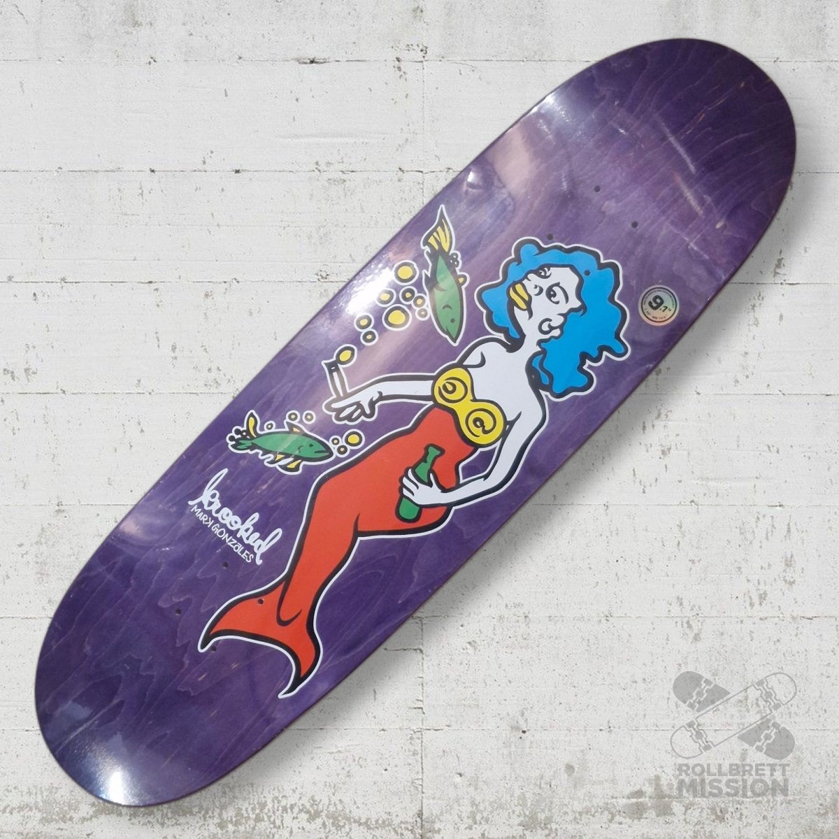Krooked Gonz Mermaid 9.1 Football Shape Deck - Skateboard - Decks - Rollbrett Mission