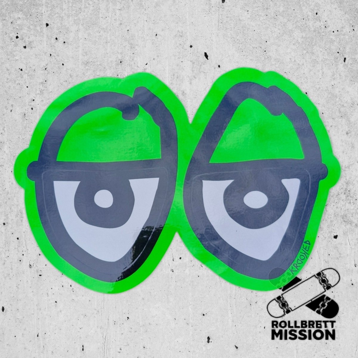 Krooked Sticker Eyes 28cm - Rollbrett Mission