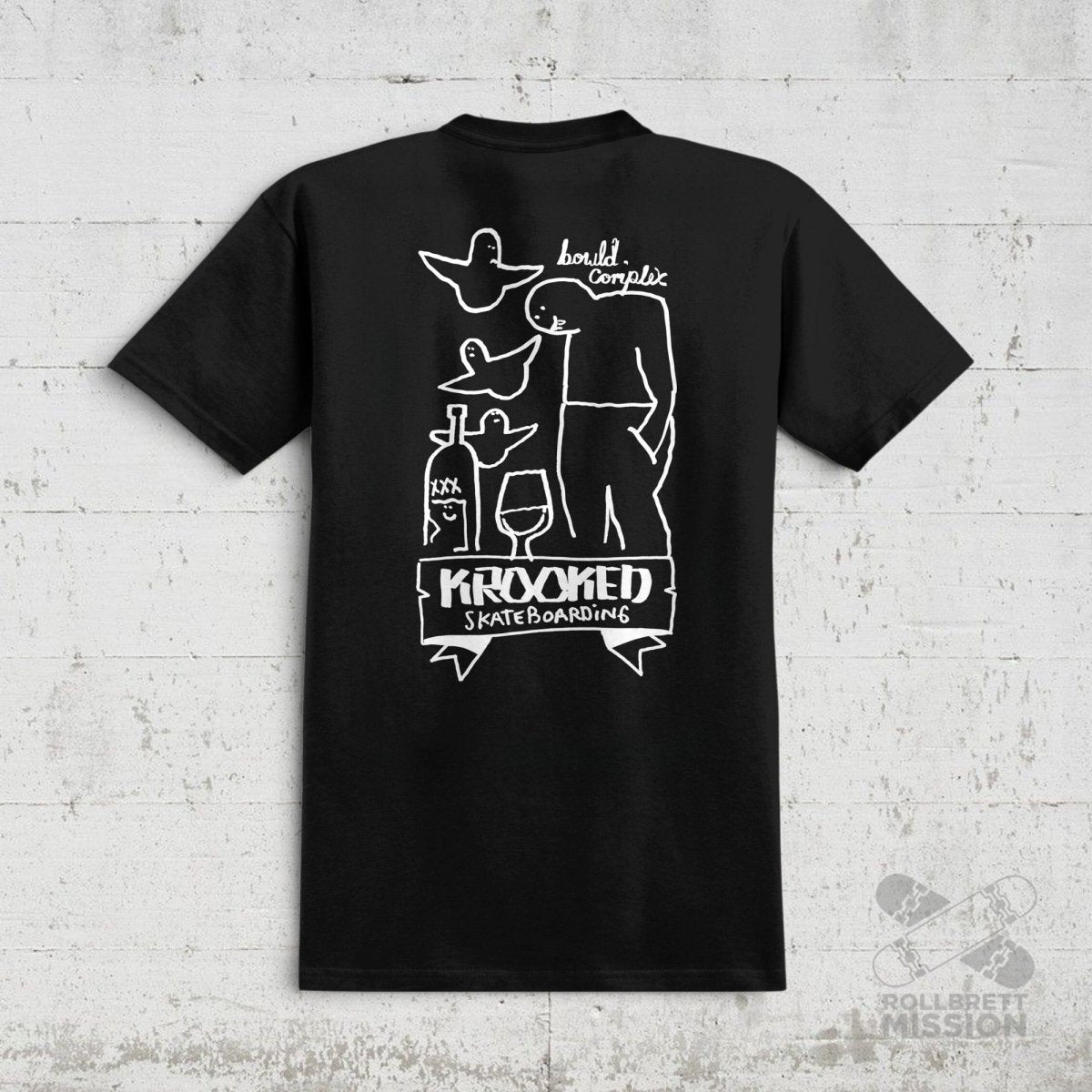 Krooked T-Shirt Complex black - Rollbrett Mission