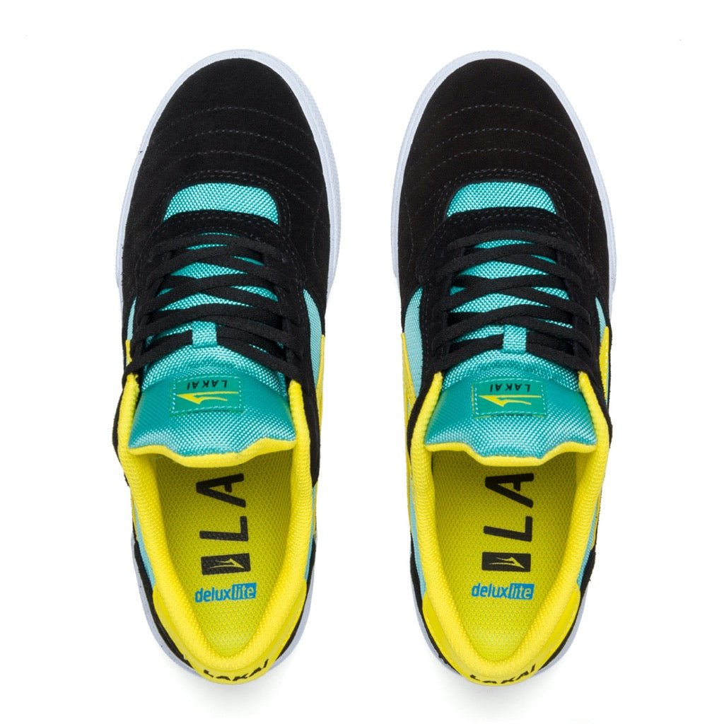 Black and teal shoes top