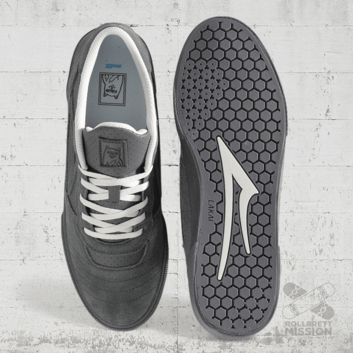 Lakai x RIPNDIP Cambridge Lord Nermal Skateshoe grey suede - Skateboard - Schuhe - Rollbrett Mission
