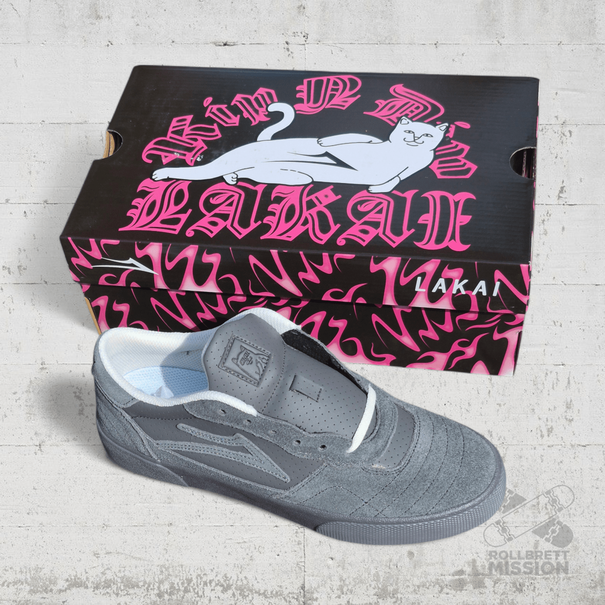 Lakai x RIPNDIP Cambridge Lord Nermal Skateshoe grey suede - Skateboard - Schuhe - Rollbrett Mission