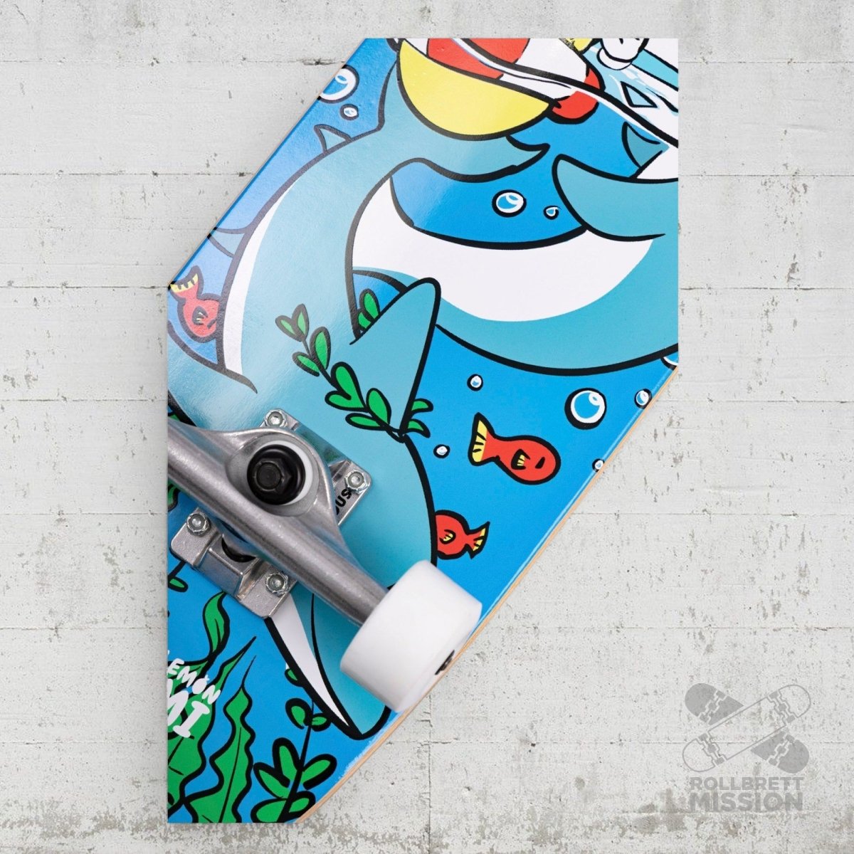 Little Lemon Loomi Kids Korkgrip Light Cruiser Skateboard 7.75 x 25.25 Dolphin - Skateboards - Rollbrett Mission