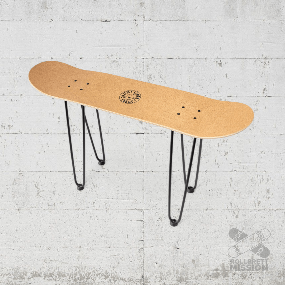 Little Lemon Loomi Skateboard Hocker oder Beistelltisch mit Kork Grip - Bench - Hocker - Rollbrett Mission