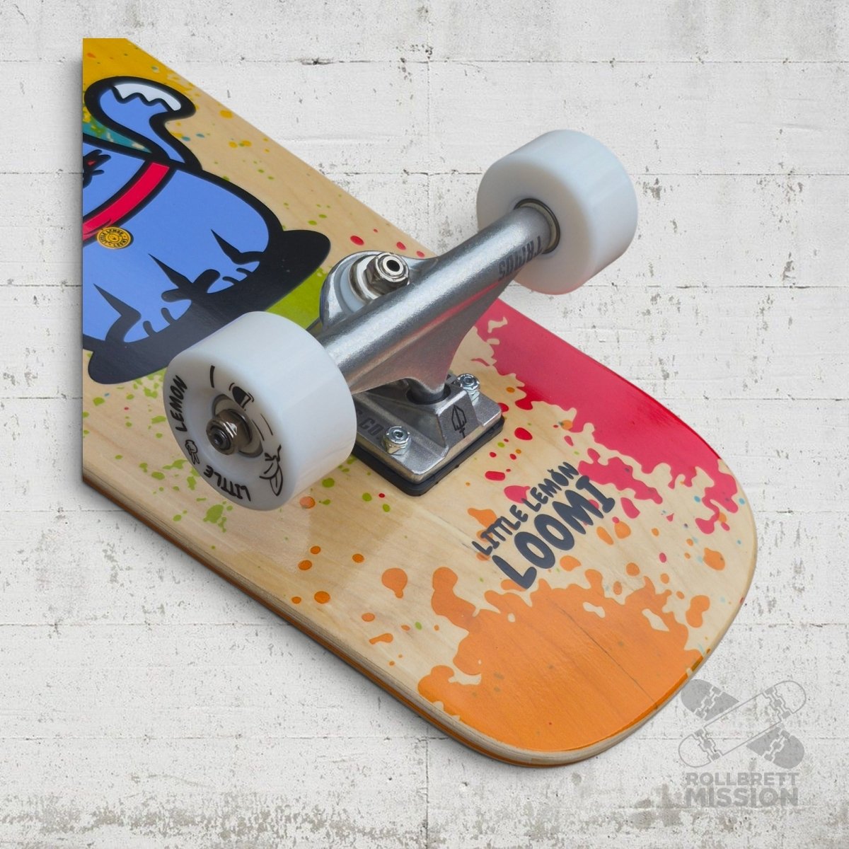 Little Lemons Loomi Kids Complete Corkgrip Cruiser Skateboard Art Cat - Skateboards - Rollbrett Mission