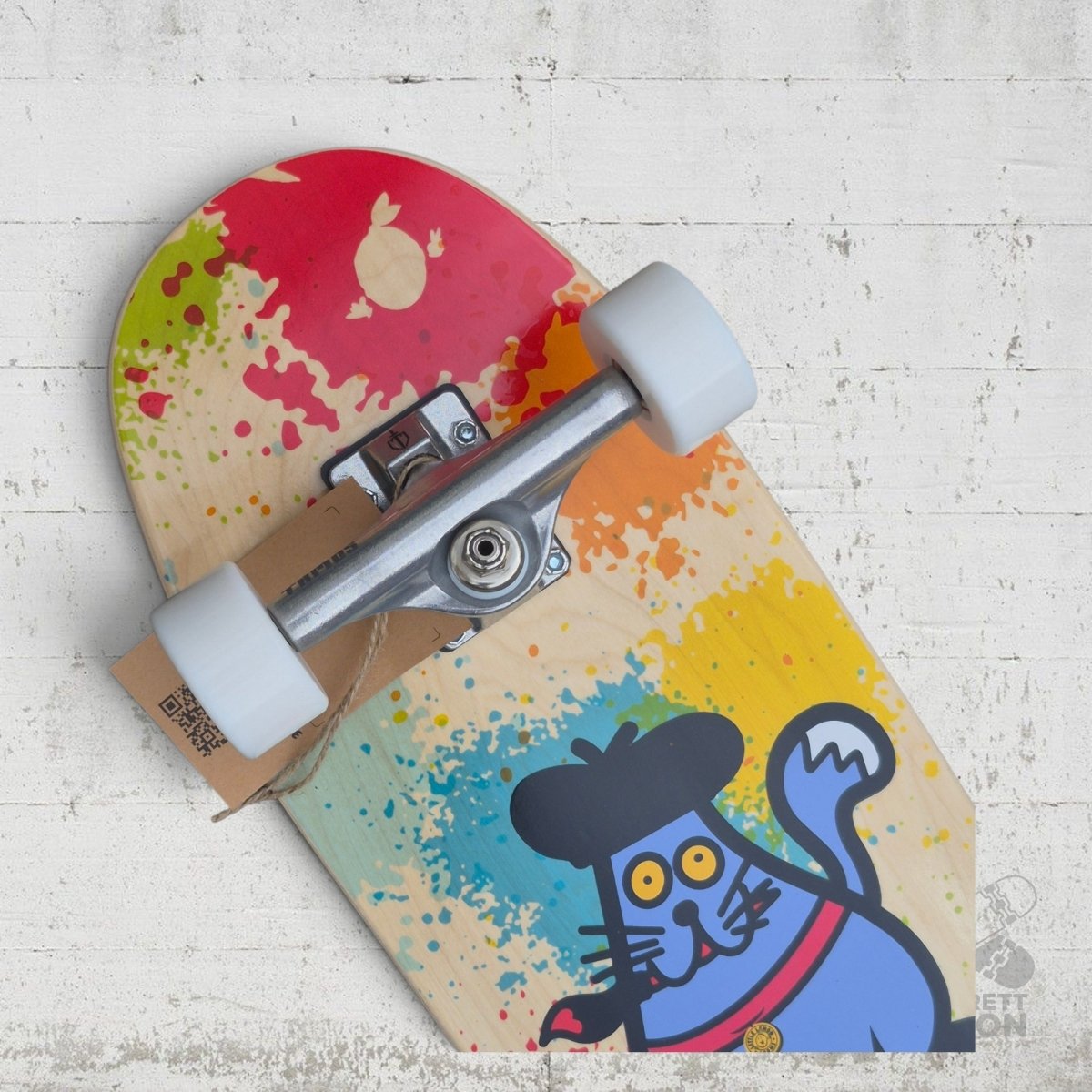 Little Lemons Loomi Kids Complete Corkgrip Cruiser Skateboard Art Cat - Skateboards - Rollbrett Mission
