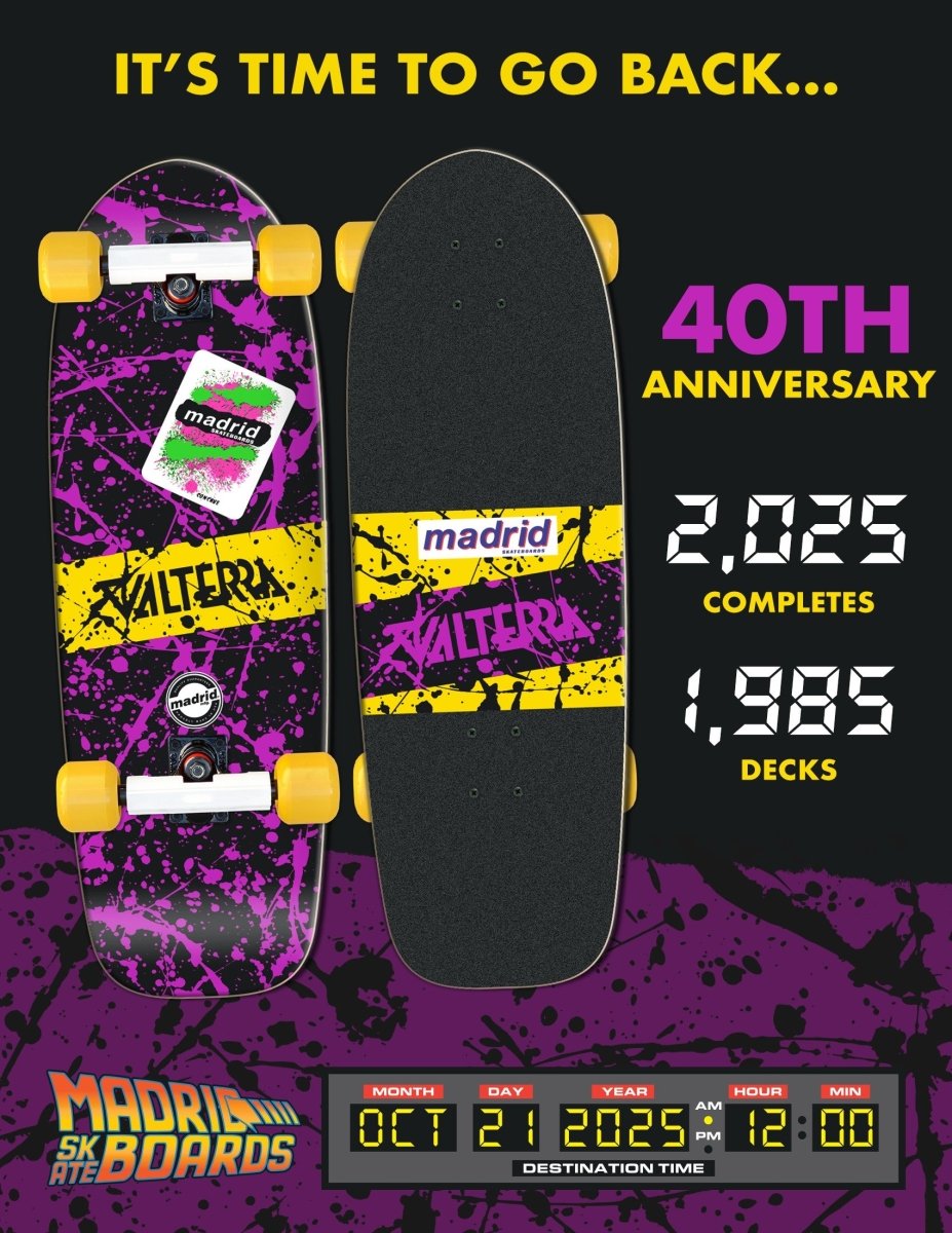 Madrid x Valterra 40th Anniversary 9.5" Old School Deck blue - black - Skateboard - Decks - Rollbrett Mission