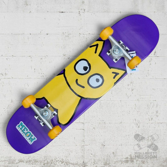 Meow Big Cat purple 7.0 Mini Complete Skateboard - Skateboards - Rollbrett Mission