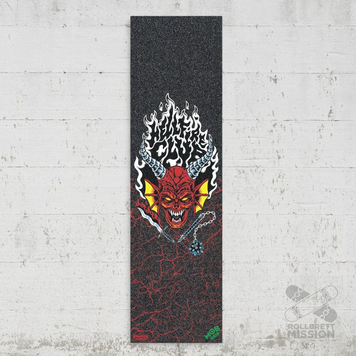 Mob Santa Cruz Stranger Things Hellfire Club Skateboard Griptape 9" x 33" - Skateboard - Kleinteile - Rollbrett Mission