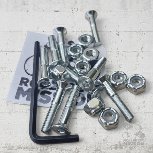 Montageschrauben 1" Inbus silbern Skateboard Bolts Hausmarke - Skateboard - Kleinteile - Rollbrett Mission