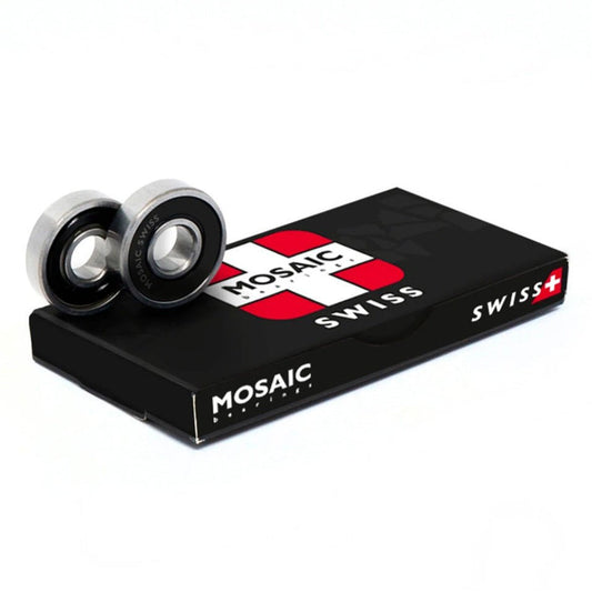 Mosaic Bearings Swiss Abec 7 Silver Black Kugellager - Skateboard-Kleinteile - Rollbrett Mission