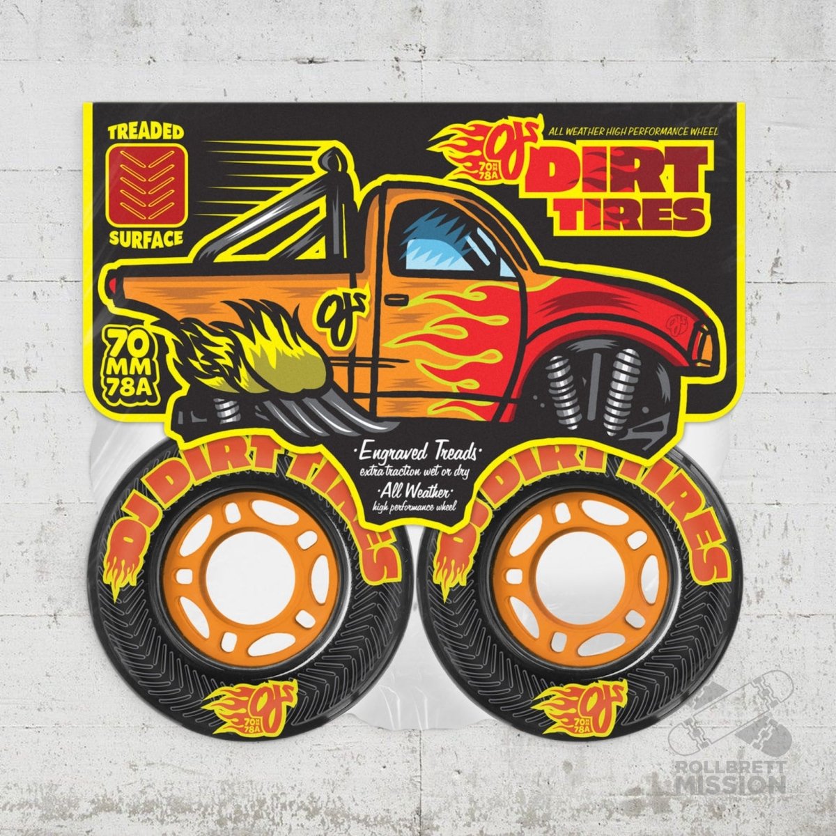 OJ Wheels Dirt Tires Thunder Juice 70mm 78A Wheels - Skateboard-Rollen - Rollbrett Mission