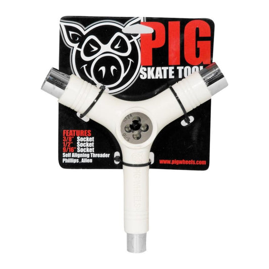 Pig Skate Tool mit Gewindeschneider Werkzeug weiß - Rollbrett Mission