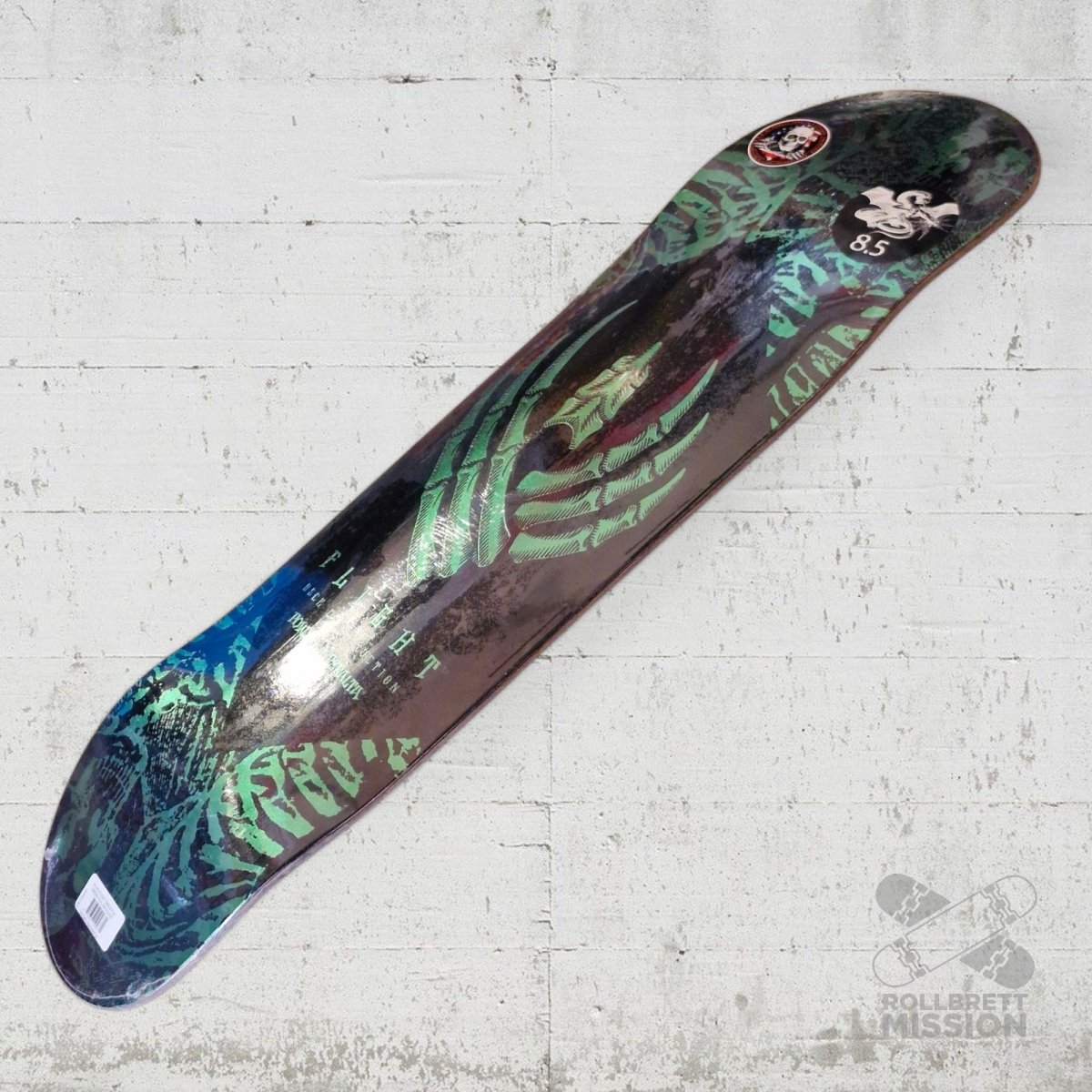 Powell - Peralta Flight Skeleton Green Foil K26 8.5 Deck - Skateboard - Decks - Rollbrett Mission