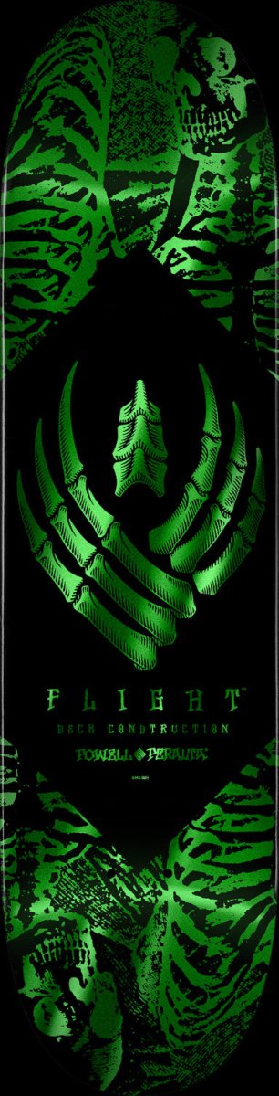 Powell - Peralta Flight Skeleton Green Foil K26 8.5 Deck - Skateboard - Decks - Rollbrett Mission