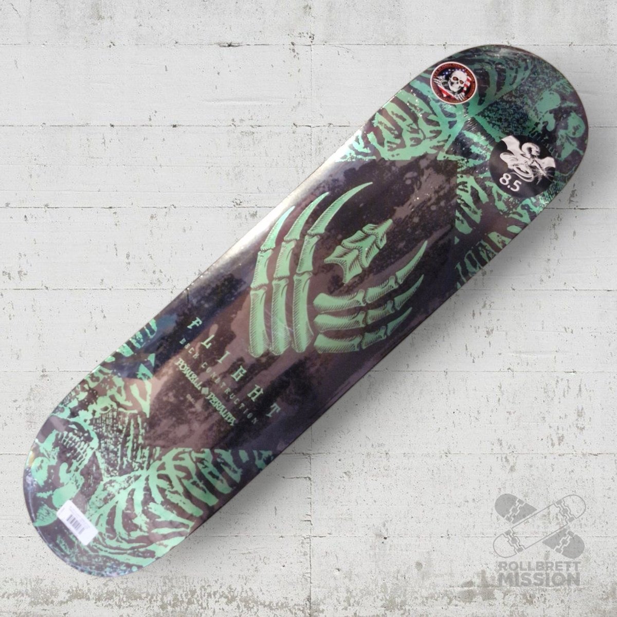 Powell - Peralta Flight Skeleton Green Foil K26 8.5 Deck - Skateboard - Decks - Rollbrett Mission
