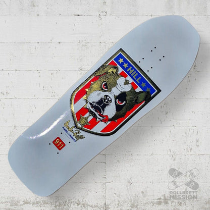 Powell - Peralta Frankie Hill Bulldog white goldfoil 10.0" Deck - Skateboard - Decks - Rollbrett Mission