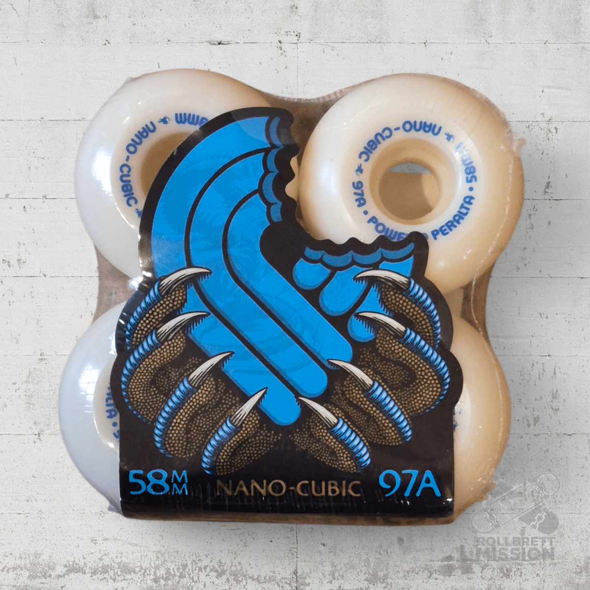 Powell Peralta Nano - Cubic 97A - Asymmetrical Shape - Wide Ride Patch - Offset Bearing - 58mm x 37mm Skateboard Wheels - Skateboard - Rollen - Rollbrett Mission