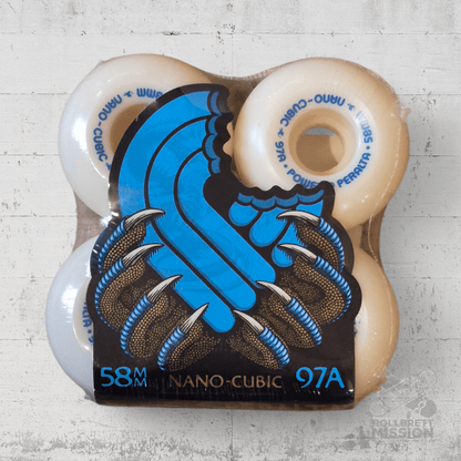 Powell Peralta Nano - Cubic 97A - Asymmetrical Shape - Wide Ride Patch - Offset Bearing - 58mm x 37mm Skateboard Wheels - Skateboard - Rollen - Rollbrett Mission