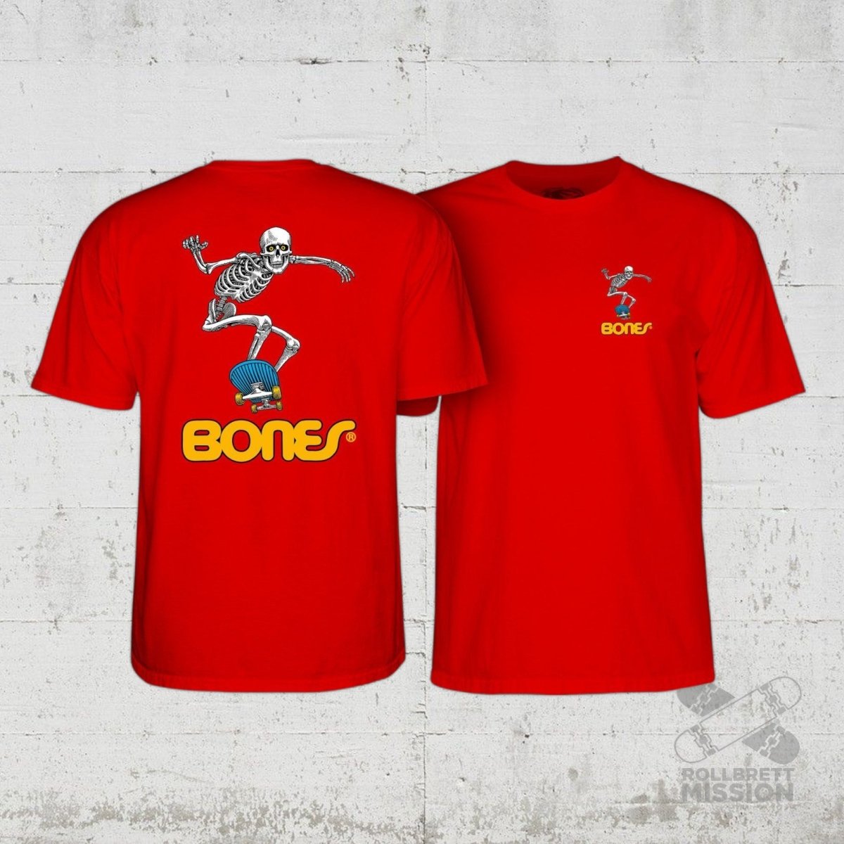 Powell Peralta T-Shirt Skateboard Skeleton 2 red - Rollbrett Mission